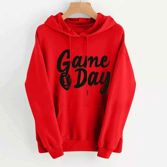 GaThRRgYP Lightweight Polyester Sweatshirt Women's,Women's Print Winter Hoodie Pullover Long Sleeved Comfortable Sweatshirt Red XXL