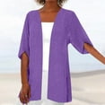 thumbnail image 1 of GaThRRgYP Lightweight Summer Fall Cardigans for Women,Women Fashion Cardigan Up Casual Solid Color Half Sleeve Hoodeless Top Purple XXXXL, 1 of 6