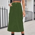 thumbnail image 1 of GaThRRgYP Long Cargo Skirt for Women with Pockets,Women's Spring and Summer Denim Dress Pocket Skirt Casual Mid-length Skirt, 1 of 5