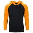 thumbnail image 1 of GaThRRgYP Going Out Tops for Men,Mens Tops under $10,Men Hoodies Color Block Patchwork Blend Fleece Pullover Kanga Pocket Sweatshirts, 1 of 4