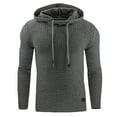 thumbnail image 1 of GaThRRgYP Summer Tops for Men,Mens Tops Dressy Casual,Men Sweatshirt Gym Long Sleeve Drawstring Hooded Plaid Pullover Hoodies, 1 of 2