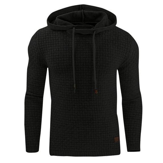 Black*Friday*Deals Clearance GaThRRgYP Summer Tops,Mens Tops under $10,Men Sweatshirt Gym Long Sleeve Drawstring Hooded Plaid Pullover Hoodies