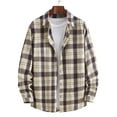 thumbnail image 1 of GaThRRgYP Men's Long Sleeve Flannel Shirts,New Casual Fashion Men's Plaid Shirt Loose Youth Long Sleeve Turndown Collar Blouse Shirt, 1 of 6