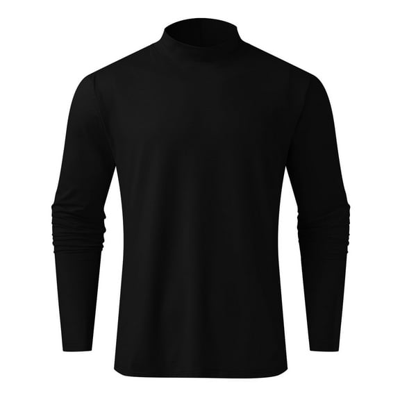 GaThRRgYP Men's Shirts Plus Size $5 Long Sleeves,Men Solid Turtleneck Casual Slim Fit Pullover T-Shirt Bottoming Shirt
