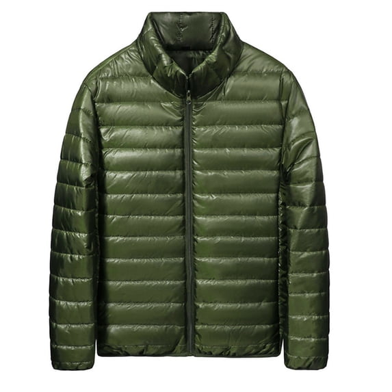 GaThRRgYP Mens Coats Outwear Winter,Men's Winter Down Jacket Zipper Cardigan Pocket Long Sleeve Padded Jacket Coat Army Green XXXL