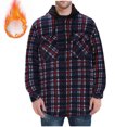 thumbnail image 1 of GaThRRgYP Mens Plus Size Jackets,Mens Coats Outwear Winter,Men Zipper Casual Hooded Thicken Lattice Long Sleeve With Pocket Jacket Red XXL, 1 of 6