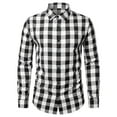 thumbnail image 1 of GaThRRgYP Mens Shirts Long Sleeve Plaid,Men's Fashions Long Sleeved Plaid Pattern Button Pocket Flip Collar Casual Shirt Black XXL, 1 of 7
