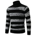thumbnail image 1 of GaThRRgYP Mens Sweaters Big and Tall,Men's Winter Fashion Color Blocking Print Design Long Sleeved Round Neck Shirts Black XXL, 1 of 4