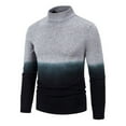 thumbnail image 1 of GaThRRgYP Mens Sweaters Knit Oversized,Men's Winter Casual Fashion Gradient Color Design Long Sleeved Round Neck Sweater Black XL, 1 of 3