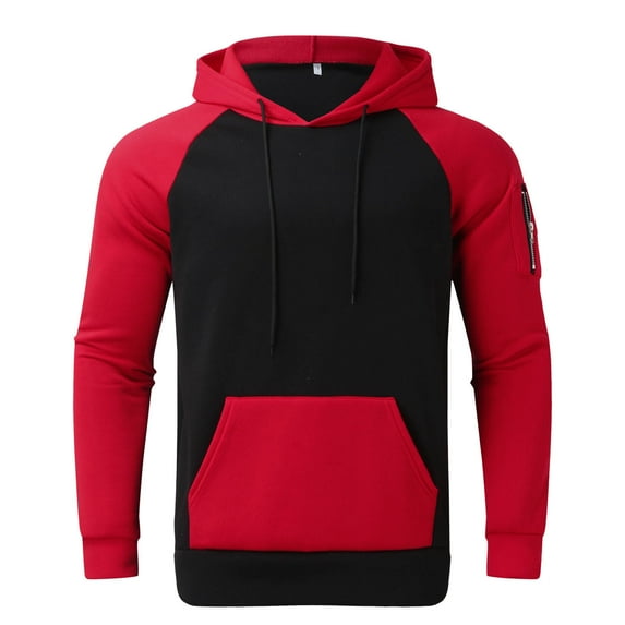 GaThRRgYP Spring Tops for Men,Plus Size Mens Clothes,New Long Sleeve Multicolor Hoodie Men's Fleecy Zipper Pocket Top for Autumn/Winter Hooded Sweatshirts