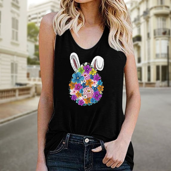 Black*Friday Deals 50% Off Clear!GaThRRgYP Off the Shoulder Tops for Women,Womens Blouses and Tops Dressy,Women's Pullover Sleeveless Printing Solid Color Vest Tops