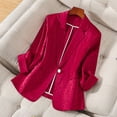 thumbnail image 1 of GaThRRgYP Open Front Blazers Jackets,Ladies Solid Color Lapel Button Elegant Suit Jacket Red S, 1 of 6
