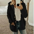 thumbnail image 1 of GaThRRgYP Padded Everyday Jacket Ladies Autumn Winter,Women Hooded Sweater Coat Winter Warm Wool Zipper Coat Long Sleeve Outwear Black L, 1 of 6