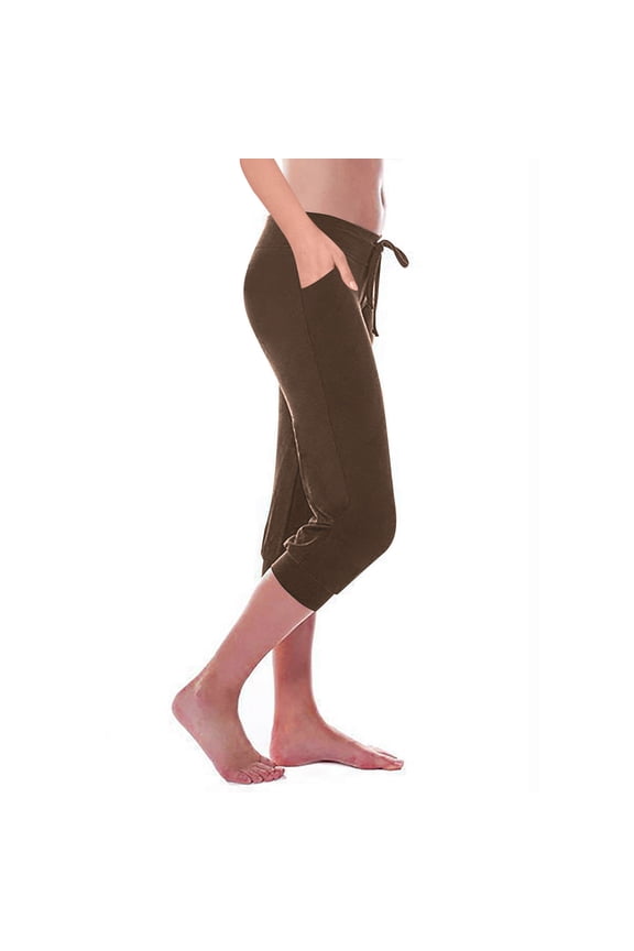 Pants Plus Size for Women,Autumn Women Workout Out Leggings Stretch Waist Button Pocket Yoga Gym Cropped Trousers with Pocket