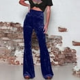 thumbnail image 1 of GaThRRgYP Pants for Women Clearance,Outdoor Pants for Women Leg Wide Waist Pants Women Casual Solid Pleuche High Waist Wide Leg Pants Long Pants, 1 of 9
