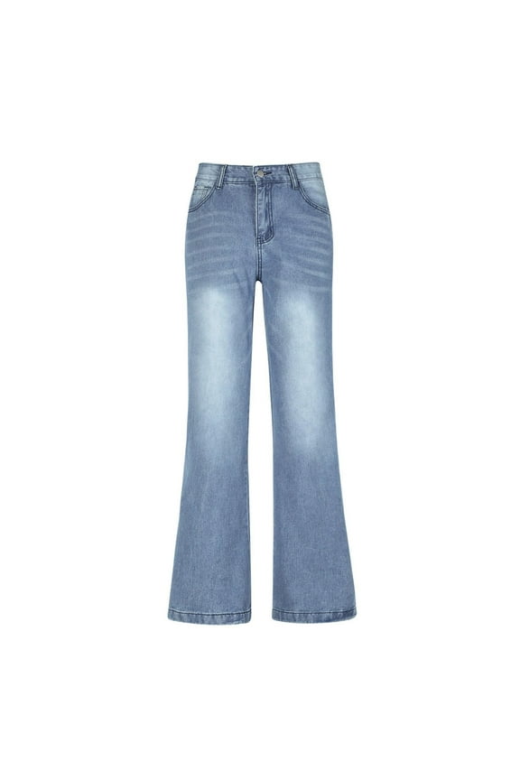 Pants for Women under $10,Spring and Summer New Women's Button Solid Pocket Fashion Casual Jeans Pants