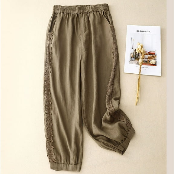 GaThRRgYP Womens Clothing Under $10.00 Jeans,Women's Fashionable and Comfortable Solid Color Casual Large Cropped Pants