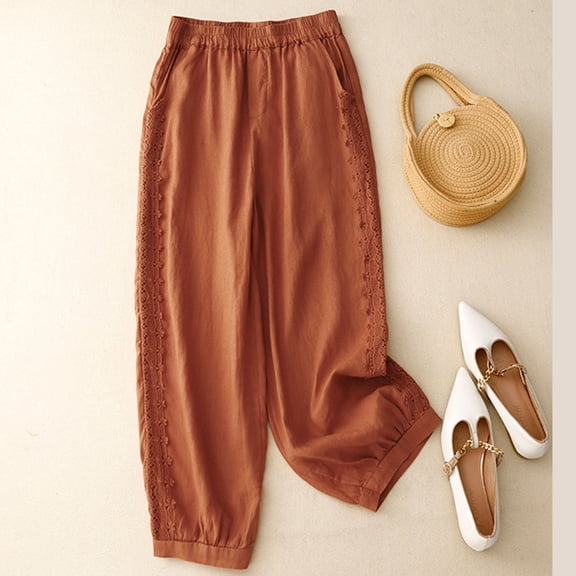 GaThRRgYP Womens Jeans Stretch, Women's Fashionable and Comfortable Solid Color Casual Large Cropped Pants