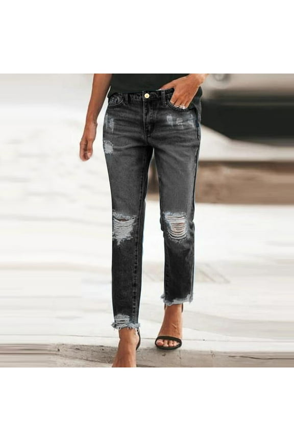 Pants for Women,Women Color Hole Low Waist Flares Fashion Pants Trouser