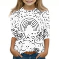 thumbnail image 1 of GaThRRgYP Plus Size Blouse for Women,Children's Graffiti Printed Sleeve Round Neck Children's Top Hoodie White#15 11 Years, 1 of 5