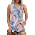thumbnail image 1 of GaThRRgYP Plus Size Tank Tops,Ladies' Casual and Fashionable Printed Round Neck Sleeveless Top Blue S, 1 of 1