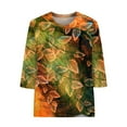 thumbnail image 1 of Black*Friday Deals Clothes under $5 GaThRRgYP Plus Size Tops for Women,Womens Summer Tops under $5,Women's Fashion Printed Loose T-shirt 3/4 Sleeves Blouse Round Neck Casual Tops, 1 of 5