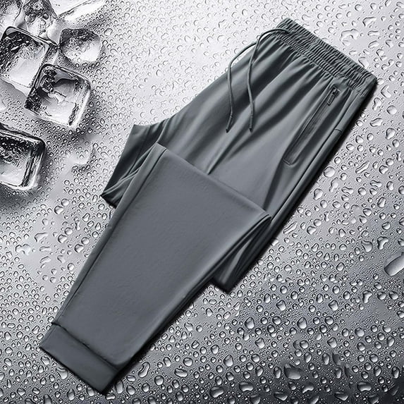 GaThRRgYP Jogging Pants for Men,Men's Outdoor Pants Straight Leg Thin Conditioning Pants Casual Sports Pants Bundle Feet Full Length Pants Gray M