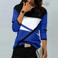 thumbnail image 1 of GaThRRgYP Off the Shoulder Tops for Women,Summer Tops for Women,Women's Casual Geometry Printed T-shirt Long Sleeve Blouse Round Neck Casual Tops Blue XL, 1 of 3