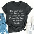 thumbnail image 1 of GaThRRgYP Off the Shoulder Tops for Women,Women Tops Summer T-Shirts,Summer Tops Gifts for Man and Women T-Shirt Summer Letter Print Short Sleeve Blouse, 1 of 8
