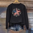 thumbnail image 1 of GaThRRgYP Soft Jersey Crew Neck Long Sleeve Top Women,Ladies Long Sleeve Round Neck Independence Day Casual Printed Top Black S, 1 of 5