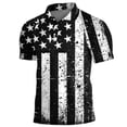 thumbnail image 1 of GaThRRgYP Spring Tops for Women 2025,Mens Shirts Short Sleeve,Men Casual Independence Day Printed Short Sleeve Turn Down Collar Buttons Side Split T-Shirt Blouse Tops Black L, 1 of 3
