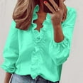 thumbnail image 1 of GaThRRgYP Spring Tops for Women 2025,Womens Summer Tunics Tops Short Sleeve,Women Casual Full Sleeve V-Neck Tops Loose Plus Size Women Clothing Mint Green L, 1 of 5