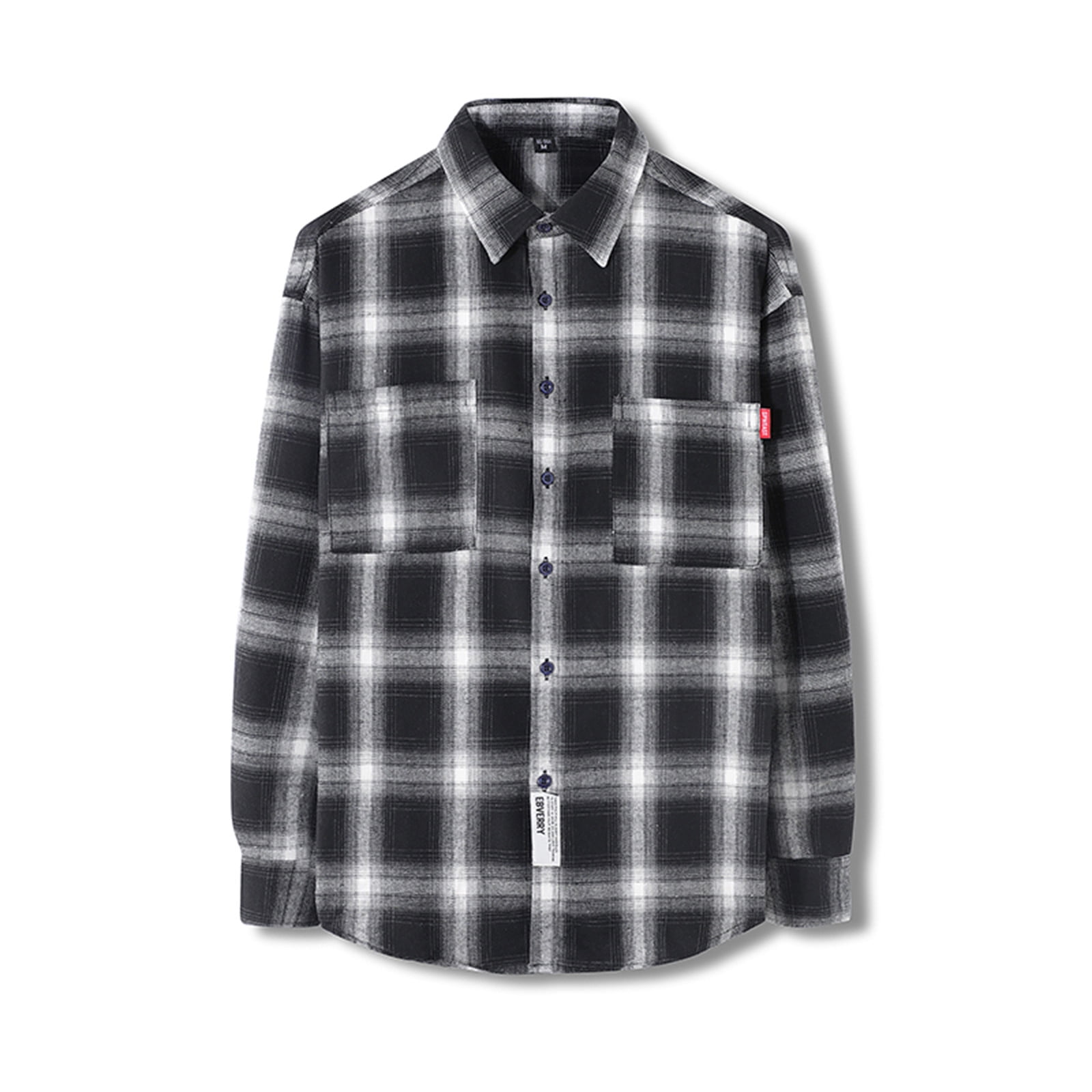 GaThRRgYP Lightweight Spring Fall Men's Regular-Fit Long-Sleeve Plaid ...