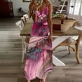 thumbnail image 1 of GaThRRgYP Summer Clearance Womens Dresses,Womens Sling Dress Summer Sleevess Printed V Neck Sexy Casual Long Maxi Dress Hot Pink S, 1 of 5