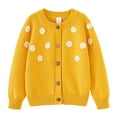 thumbnail image 1 of GaThRRgYP Toddler Baby Girl Knit Cardigan Long Sleeve Sweater,Kid Button Sweater Girl Cardigans Sweater,Boys and Girls Knitted Cotton Sweater Cardigan Jacket Yellow 4 Years, 1 of 3