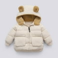 thumbnail image 1 of GaThRRgYP Toddler Boys Girls Thicken Hooded Coats Jackets,Toddler Kids Boys Girls Cute Solid Color Plush Cute Winter Thick Casual Keep Warm Hooded Coat Jacket Beige 2 Years, 1 of 6