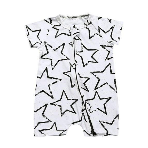 GaThRRgYP Toddler Boys or Girls Short Sleeve Crewneck Tshirt,Baby Spring Printed Short Sleeves Jumpsuit Thin Crawler White 90