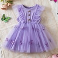 thumbnail image 1 of GaThRRgYP Toddler Girl Clothes Deals Clearance,Girls Summer New Short Sleeve Dress Three-dimensional Mesh Princess Dress Purple 3-14 Years, 1 of 9