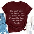 thumbnail image 1 of GaThRRgYP Tops for Women Trendy,Womens Shirts Clearance,Summer Tops Gifts for Man and Women T-Shirt Summer Letter Print Short Sleeve Blouse, 1 of 6