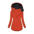 thumbnail image 1 of GaThRRgYP Travel Autumn Comfy Jacket for Ladies Winter,Women's Solid Round-Neck Hooded Long Sleeve Casual Blouse Orange XXXXXL, 1 of 6