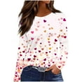 thumbnail image 1 of GaThRRgYP Unisex Hoodies for Women,Fashion Women's Casual Long Sleeve Striped Heart Printing Round Neck Loose T-Shirt Blouse Top Pink XL, 1 of 6