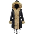 thumbnail image 1 of GaThRRgYP Warm Winter Coats for Womens,Jackets for Women,Women's Solid Color Plush and Thick Pocket Hooded Jacket Long Sleeved Hooded Casual Jacket/jacket Khaki L, 1 of 5