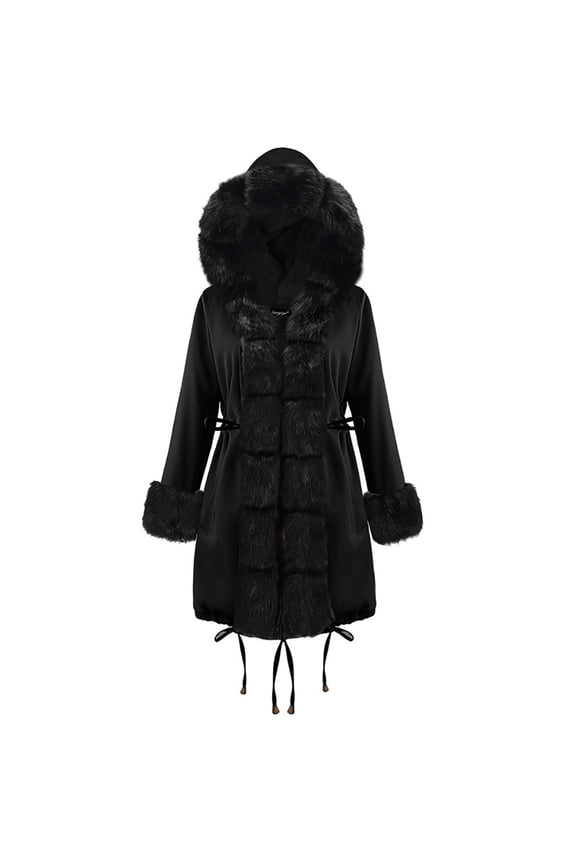 Warm Winter Coats for Womens,Womens Jackets and Coats Plus Size Winter,Women's Solid Color Plush and Thick Pocket Hooded Jacket Long Sleeved Hooded Casual Jacket/jacket Black M