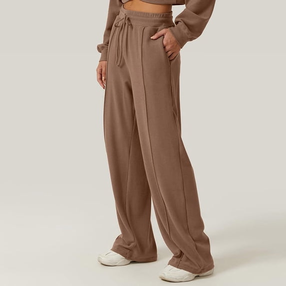 GaThRRgYP Wide Leg Pants for Women,Women Fashion Trousers Full Pants Casual Straight Solid Color Loose Casual Wide Leg Pants