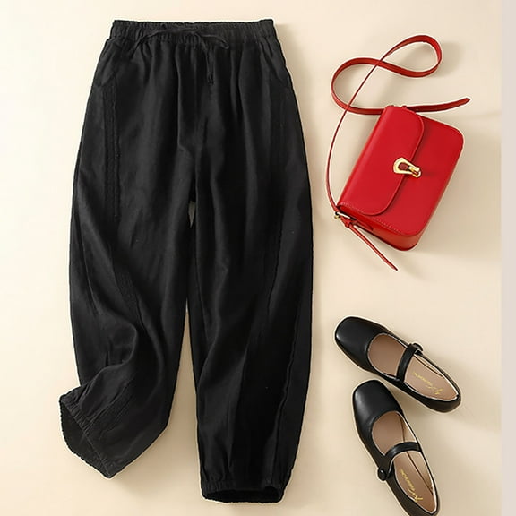 New trends for her GaThRRgYP High Waisted Jeans for Women, Women's Fashionable and Comfortable Solid Color Casual Large Cropped Pants