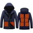thumbnail image 1 of GaThRRgYP Winter Coats for Women2026,Mens Coats Hood,Outdoor Warm Clothing Heated for Riding Skiing Fishing Charging Via Heated Coat Dark Blue XL, 1 of 9