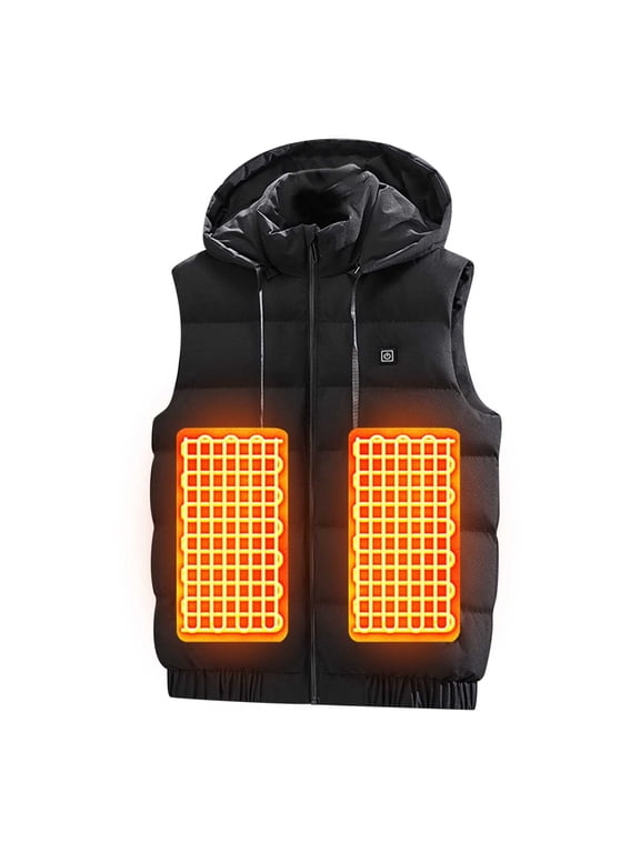 Winter Coats for Women,Jacket for Men Women,Men's 9 Smart Heating Jacket Charging Smart USB Carbon Fiber Heating Warm Hooded Men's and Women's Same Jacket Coat Black M