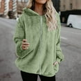 thumbnail image 1 of GaThRRgYP Winter Outerwear Jacket for Ladies Autumn,Fashion Women's Zipper V-Neck Pullover Long Sleeve Hooded Blouse Sweatshirt Green S, 1 of 7