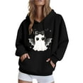 thumbnail image 1 of GaThRRgYP Winter Sweatshirt Ladies,Women Long-sleeved Hooded Pocket Halloween Printed Casual Loose Sweatshirt Black XL, 1 of 4