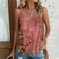 thumbnail image 1 of GaThRRgYP Women Tank Tops Fashion Crewneck Sleeveless Shirts,Women's Sleeveless Floral Top,2025 Women's Spring and Summer New Tank Eyelet Embroidery Neck Fashion Print Fashion Top Blouse Red XL, 1 of 1